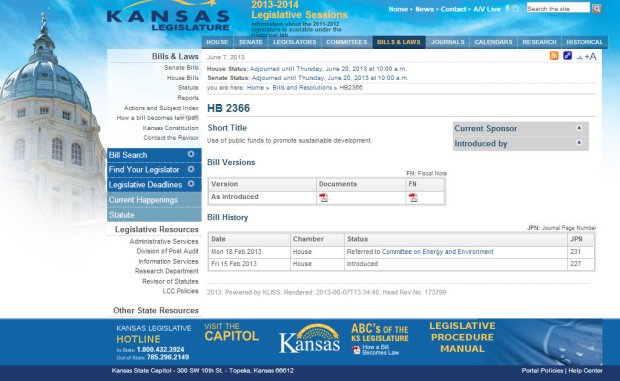 2013-06-07_Kansas legislature website_Fullscreen capture 672013 114130 AM